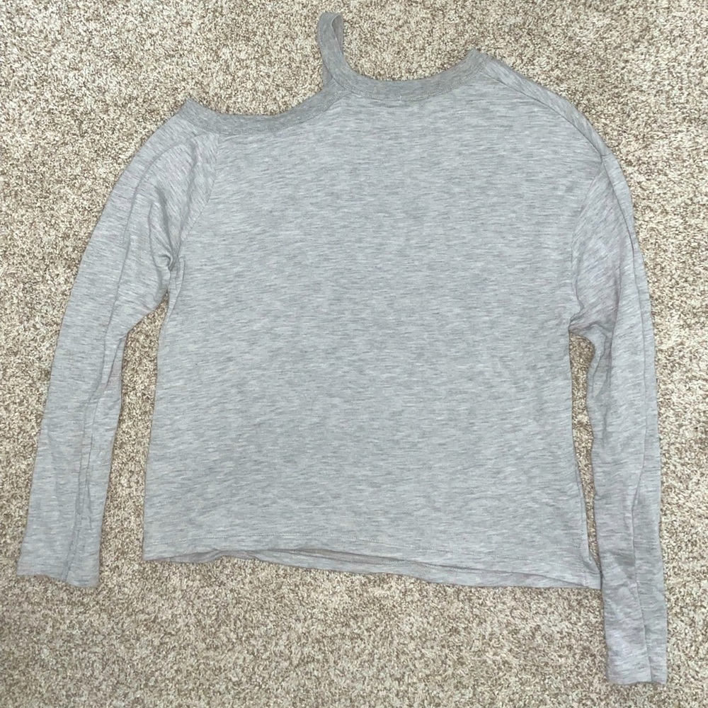 Rag & Bone Grey shoulder cut out long sleeve top size small